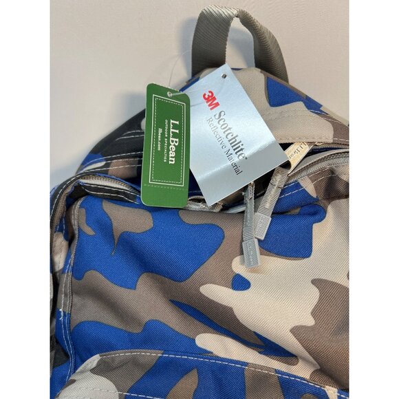 L.L.Bean Kids Camo Backpack & Laptop Sleeve Set With Reflective Details - Picture 3 of 9